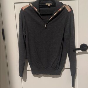 Burberry Charcoal Zip-Up Sweater